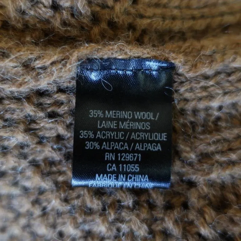 360 Sweater Alexia Brown Cable Knit Size Extra Small Turtleneck Pullover NEW