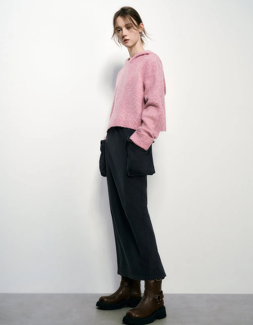 Hooded Loose Knitted T-Shirt