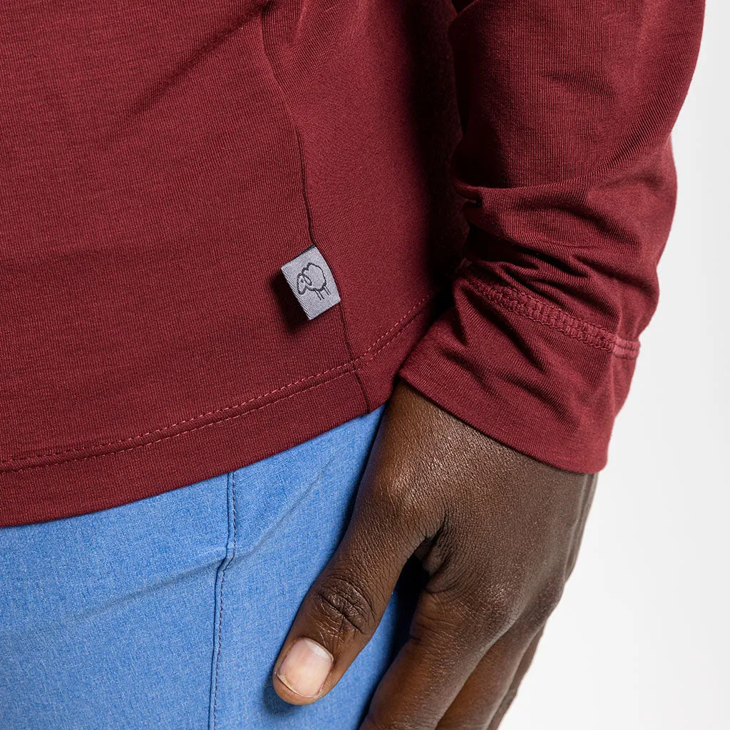 Men's Long Sleeve Merino T Shirt (Bloodstone)