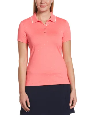 Womens Chevron Polka Dot Polo
